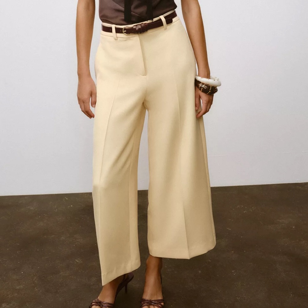 Zara yellow Wide-Leg pants - Picture 3 of 10
